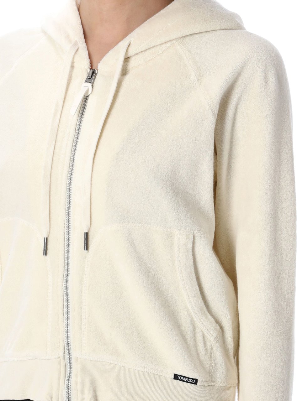Tom Ford Towelling zip hoodie Neutraal