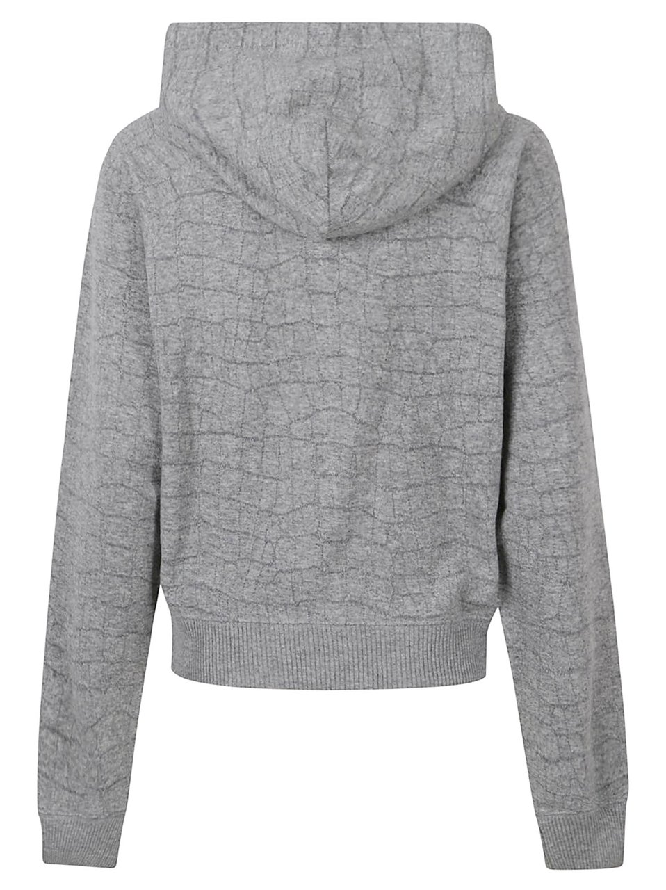 Tom Ford Cropped Knit Sweater with Textured Grid Pattern Grijs