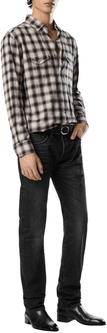 Tom Ford FLUID CHECK SLIM FIT WESTERN SHIRT Bruin