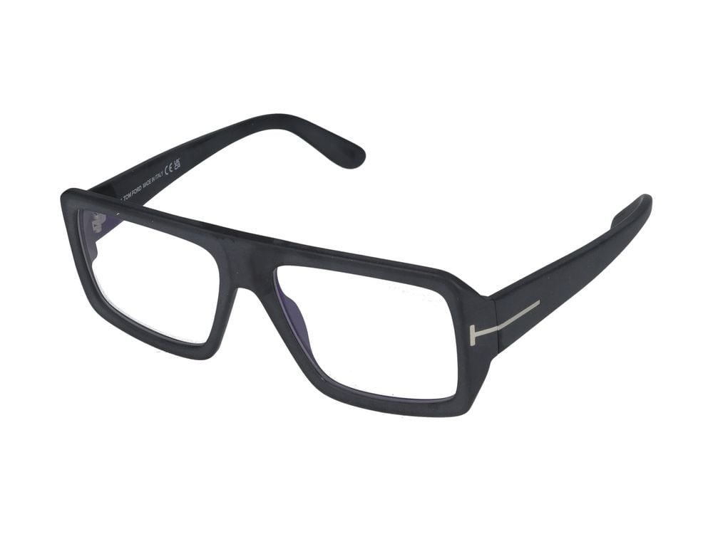 Tom Ford Black Bold Oversized Square Eyeglasses Grijs