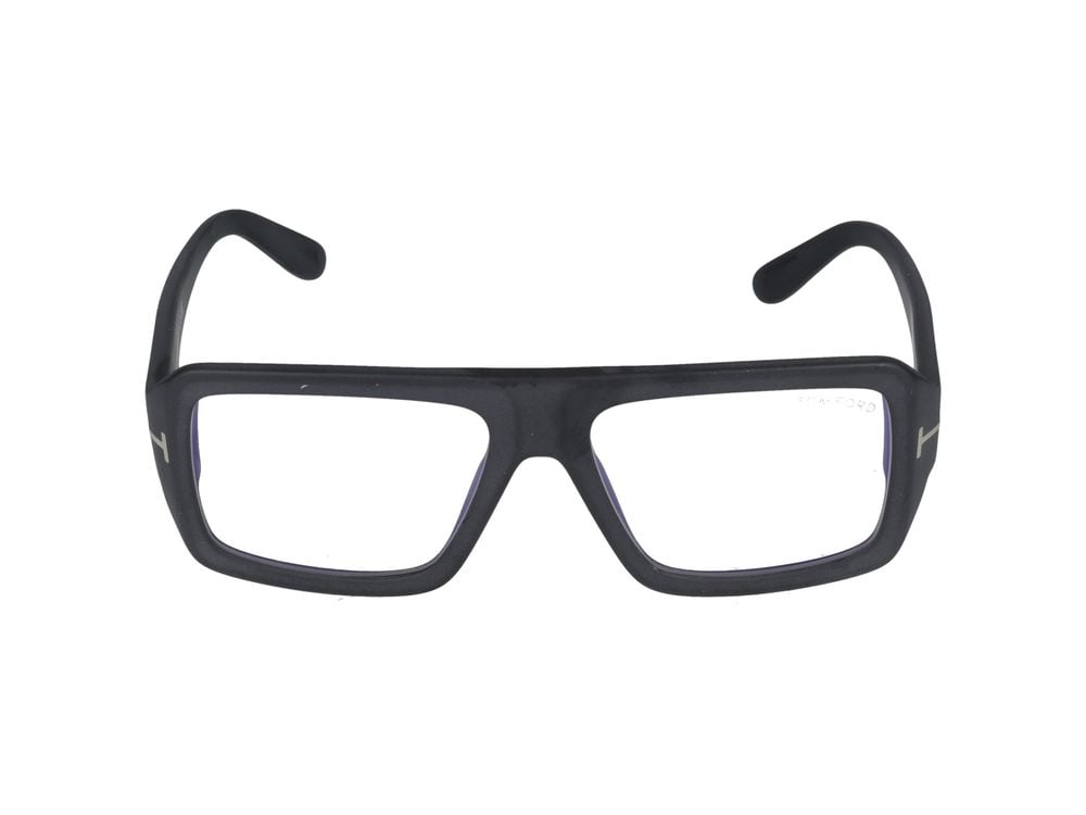 Tom Ford Black Bold Oversized Square Eyeglasses Grijs