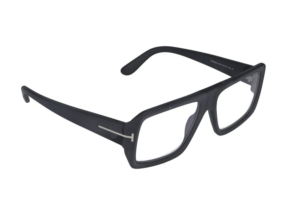 Tom Ford Black Bold Oversized Square Eyeglasses Grijs