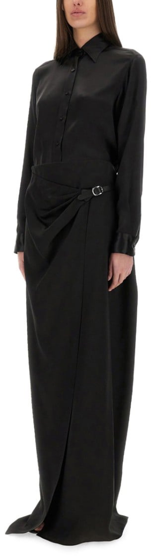 Tom Ford Maxi Wrap Skirt With Belt Detail Zwart