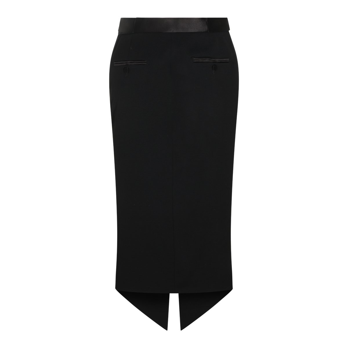 Tom Ford High-Waisted Midi Skirt with Pointed Front Slit Zwart