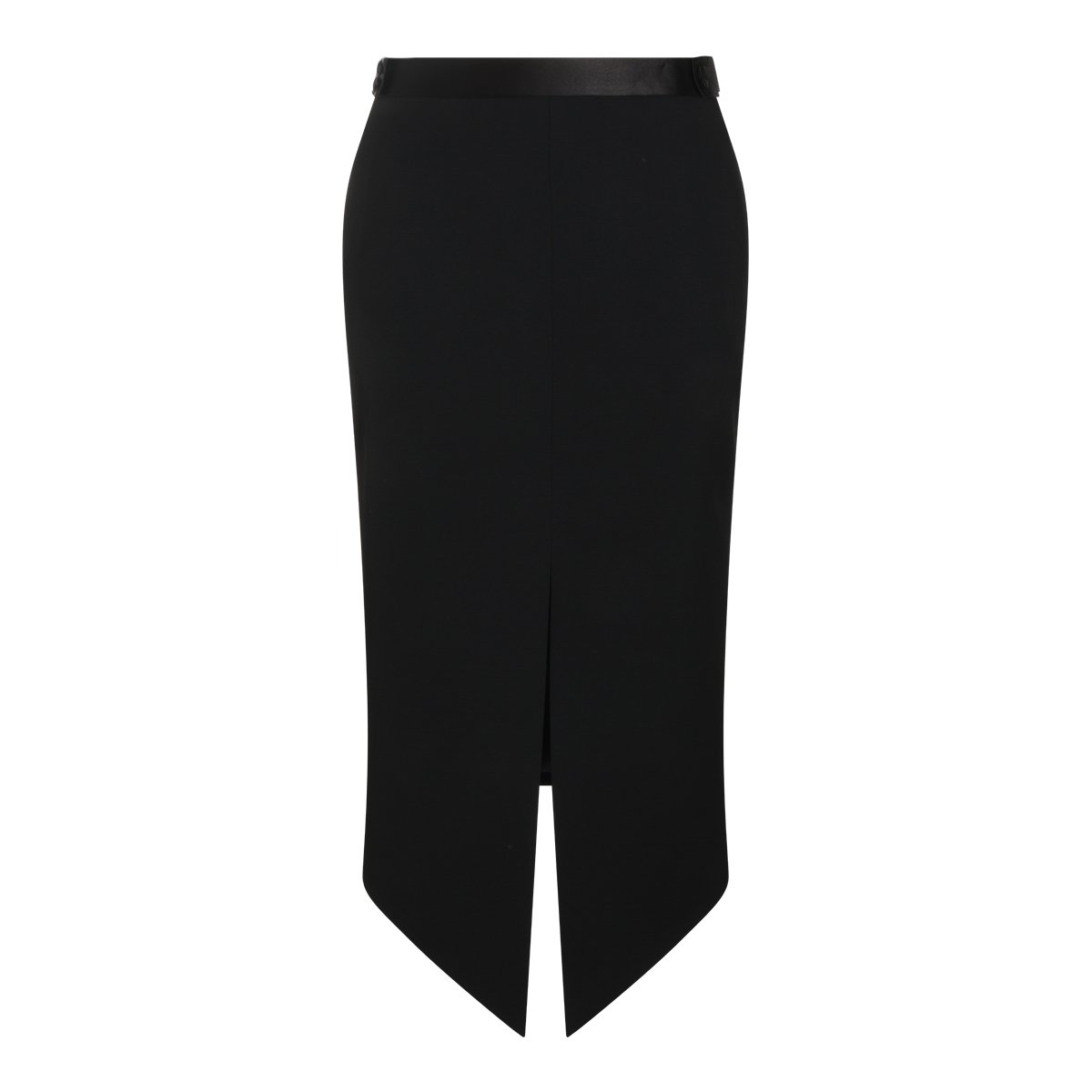 Tom Ford High-Waisted Midi Skirt with Pointed Front Slit Zwart