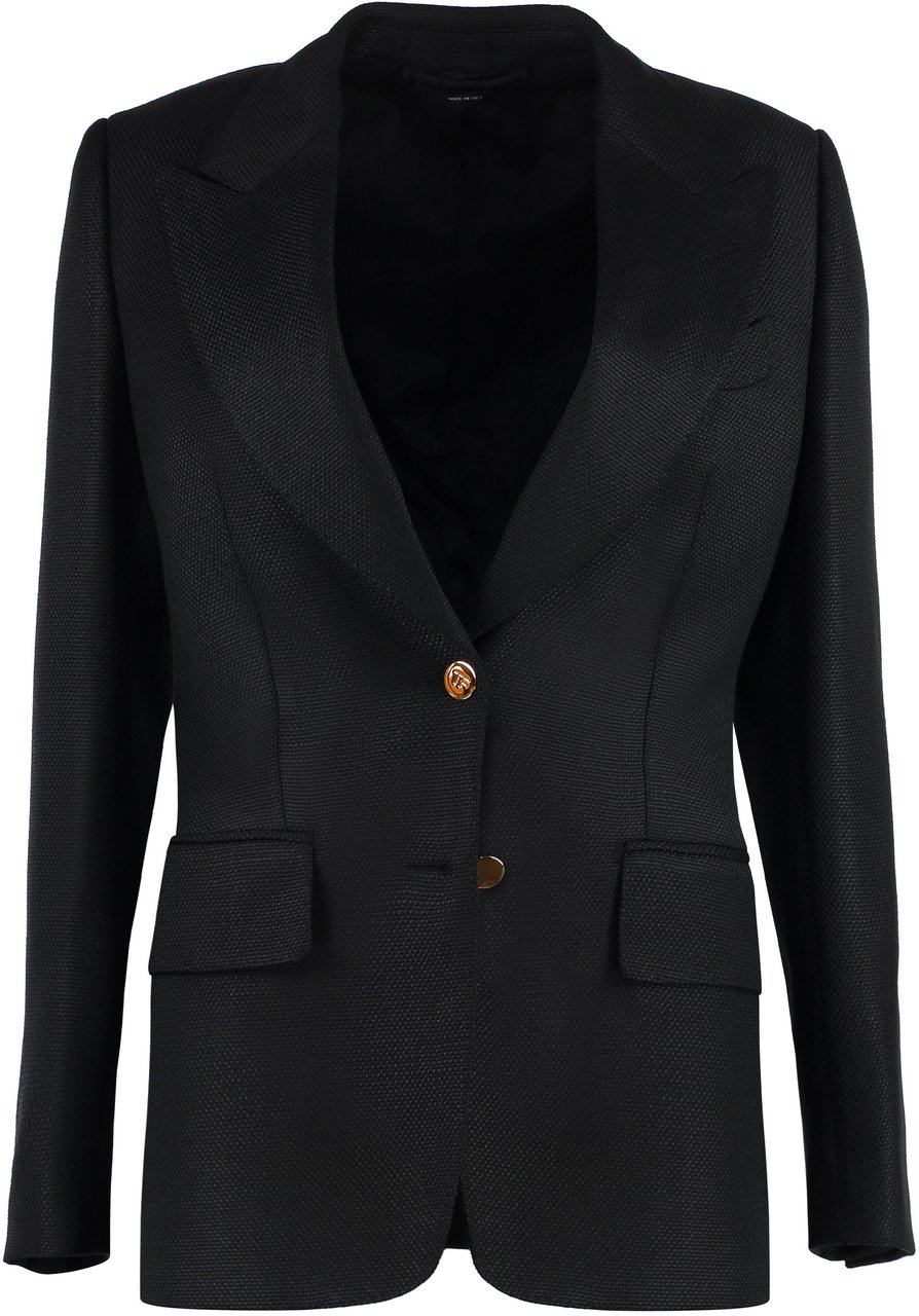 Tom Ford Single-breasted two-button blazer Zwart