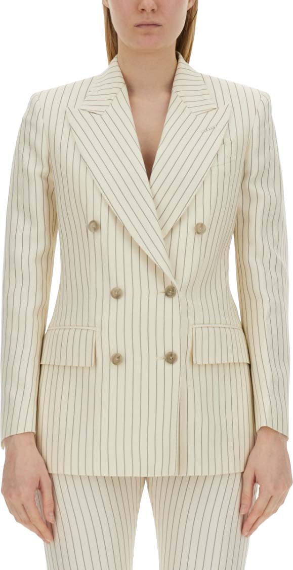 Tom Ford Double-Breasted Jacket "Wallis" Neutraal