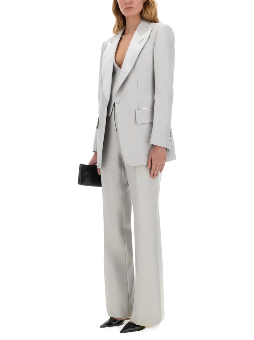 Tom Ford Single-Breasted Tuxedo Jacket "Bianca" Grijs