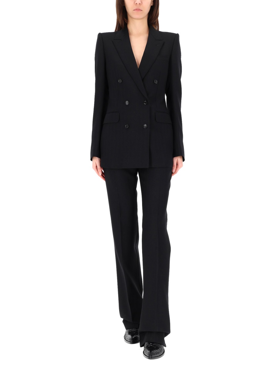 Tom Ford Black Tailored Double-Breasted Blazer Zwart