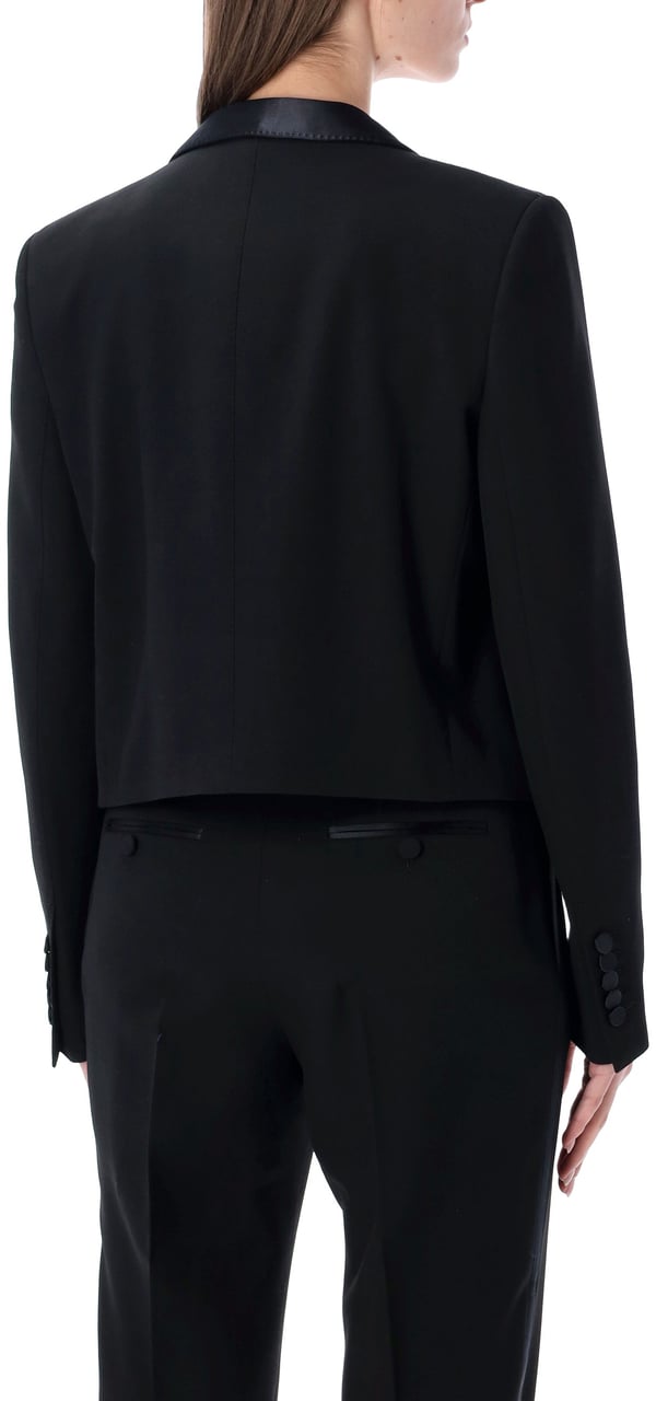 Tom Ford Cropped Smoking Blazer Jacket Blackblue Zwart