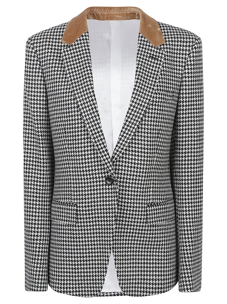 Tom Ford Multicolor Cashmere Houndstooth Boyfriend Blazer Zwart