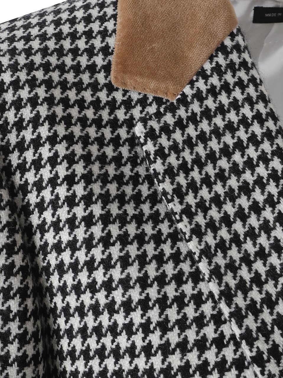 Tom Ford Multicolor Cashmere Houndstooth Boyfriend Blazer Zwart