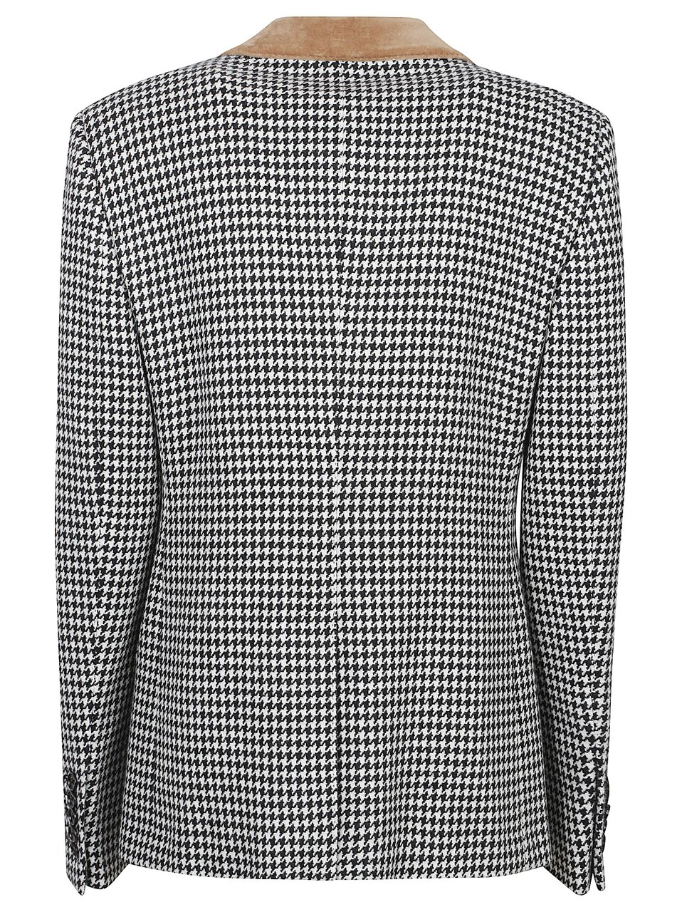 Tom Ford Multicolor Cashmere Houndstooth Boyfriend Blazer Zwart