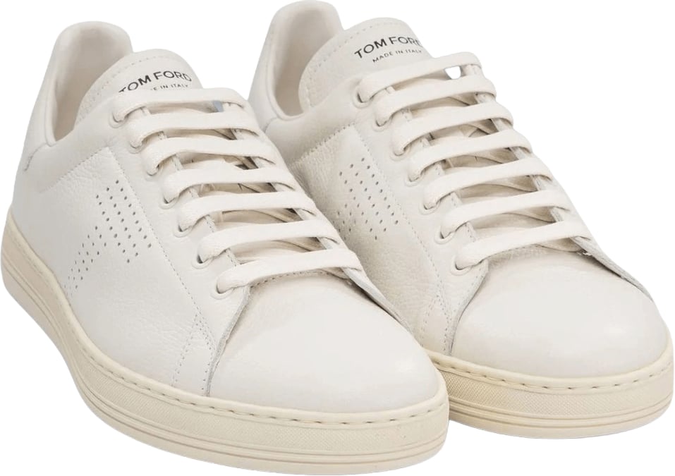 Tom Ford Warwick sneakers van generfd leer Wit