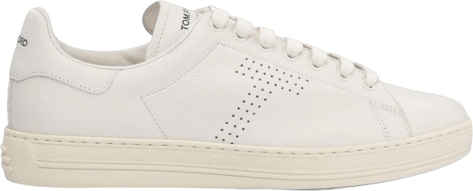 Tom Ford Warwick sneakers van generfd leer Wit
