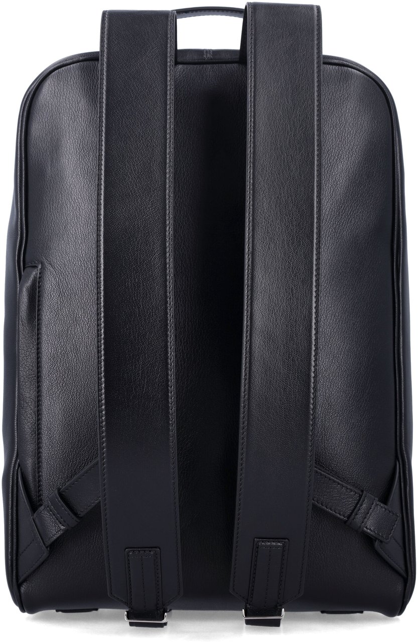 Tom Ford Supple Grain Leather Classic Backpack Nero Zwart