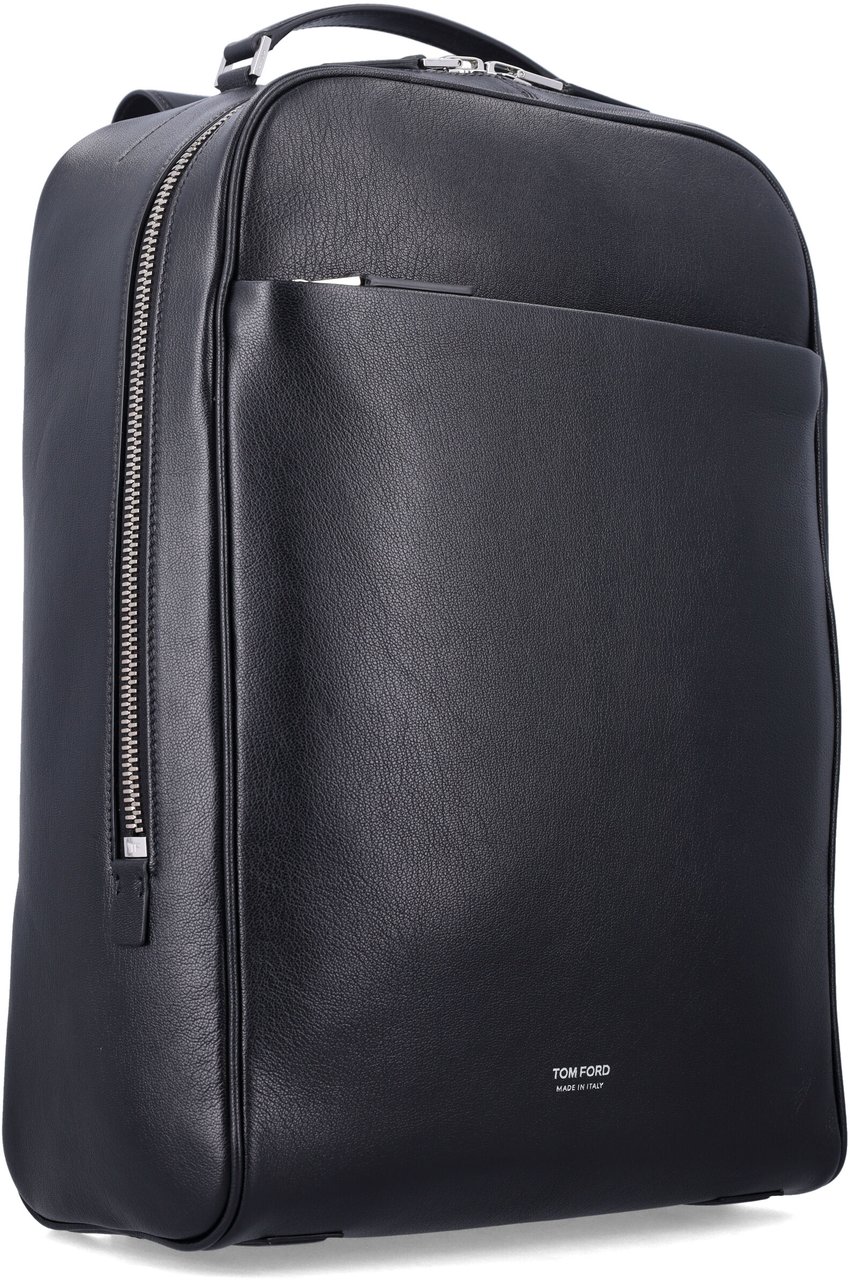 Tom Ford Supple Grain Leather Classic Backpack Nero Zwart