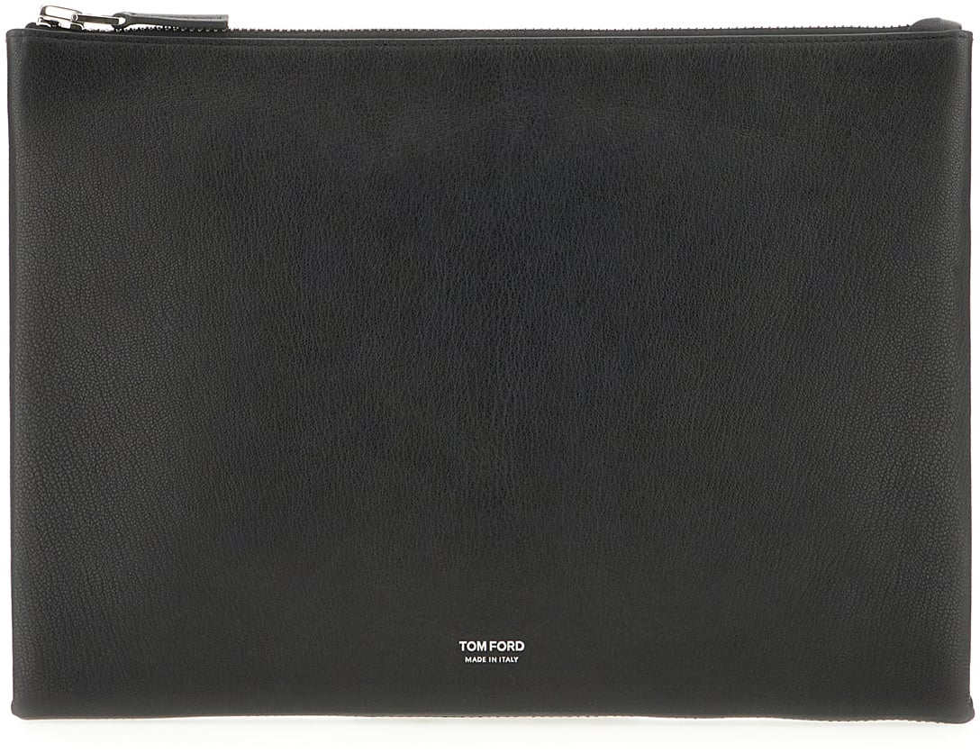 Tom Ford Tom Ford Black leather pouch Zwart