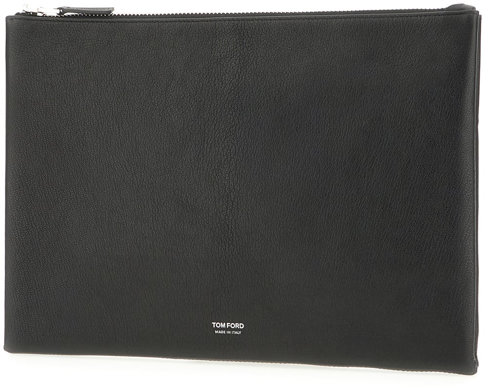 Tom Ford Tom Ford Black leather pouch Zwart