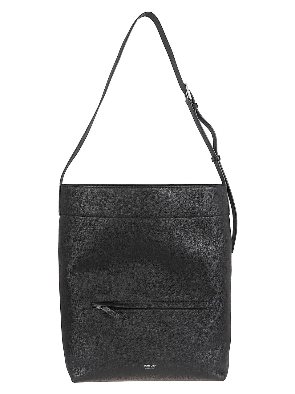 Tom Ford Structured Black Shopping Bag with Adjustable Shoulder Strap Zwart
