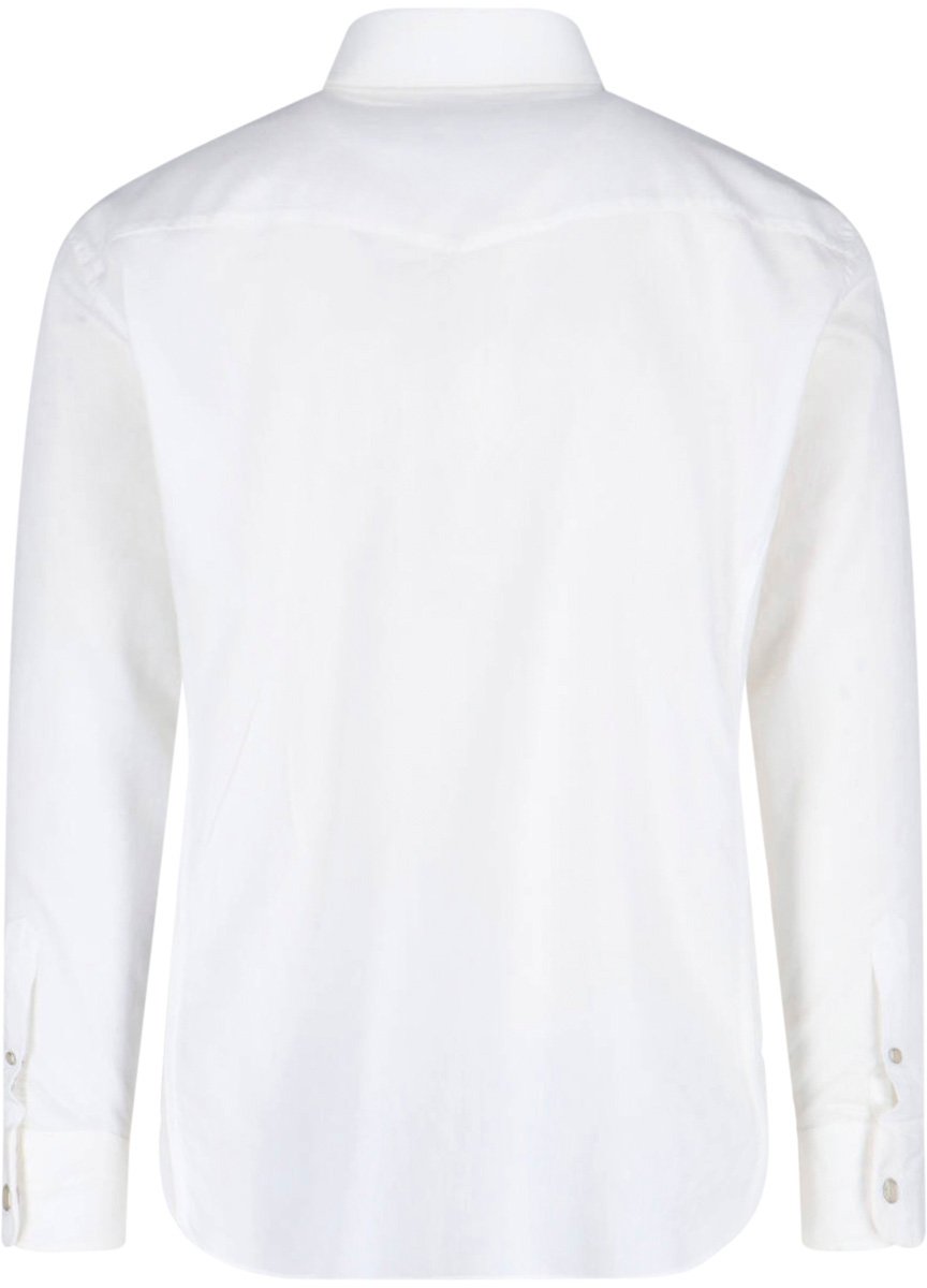 Tom Ford Structured White Shirt with Button-Down Front Wit