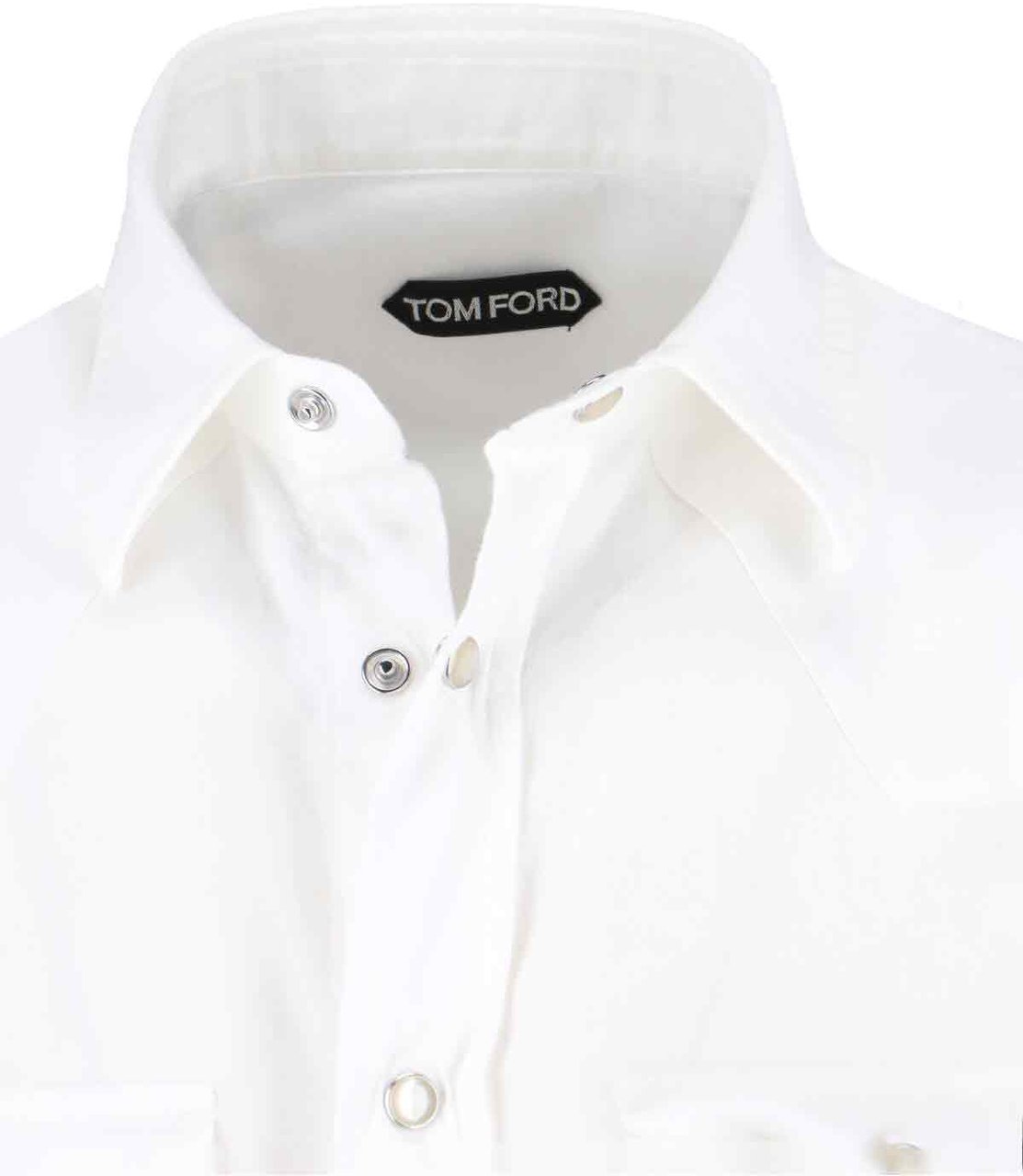 Tom Ford Structured White Shirt with Button-Down Front Wit