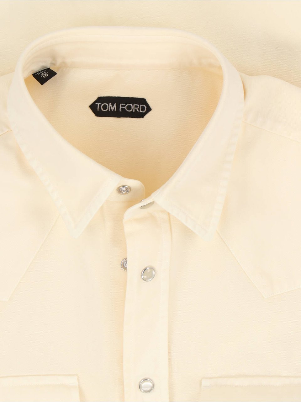 Tom Ford Tailored White Shirt With Structured Collar And Buttoned Cuffs Neutraal
