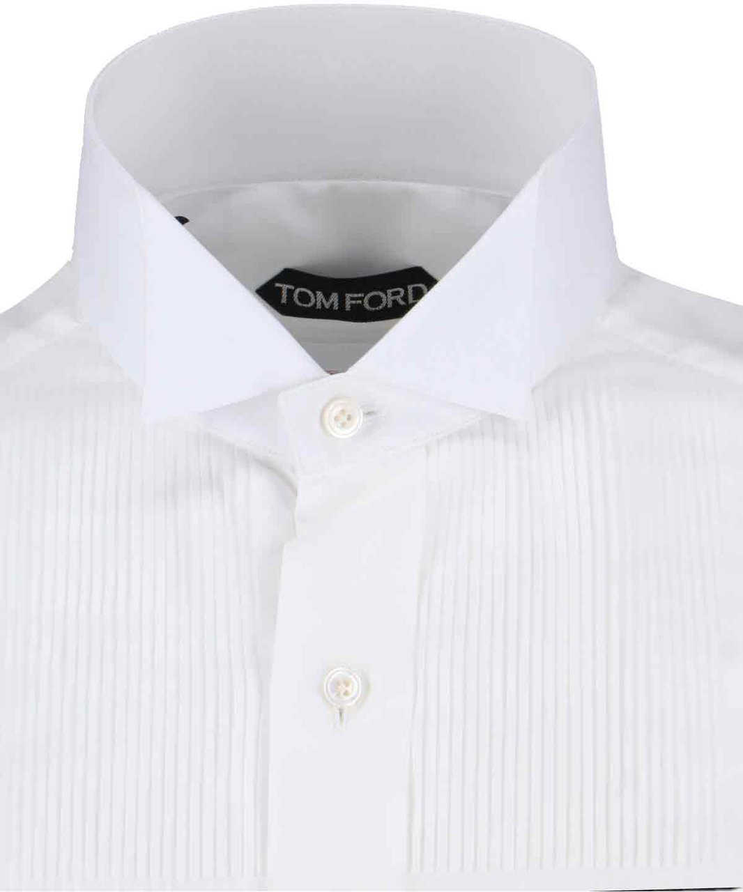 Tom Ford Tailored White Shirt with Structured Collar Wit