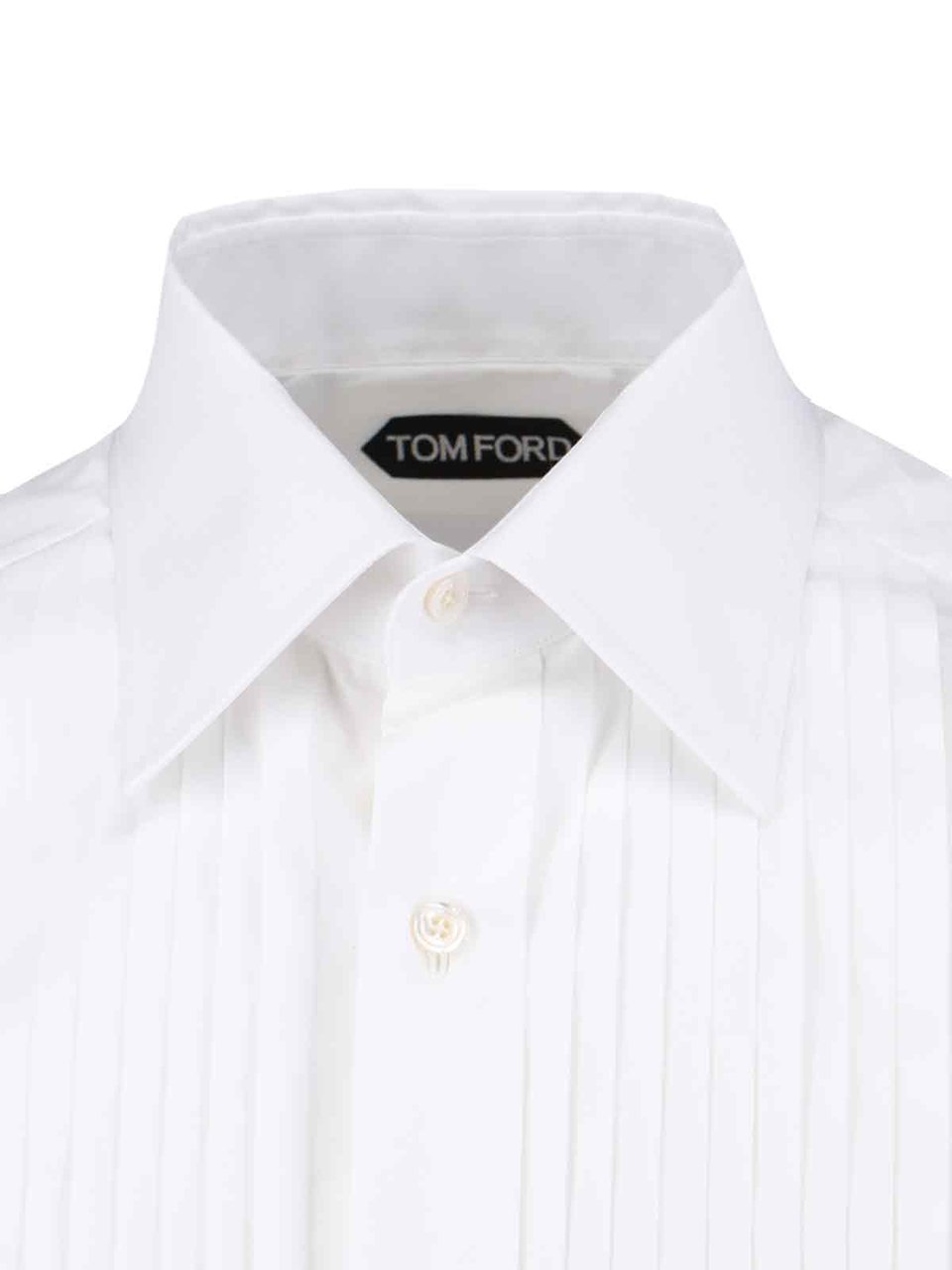 Tom Ford White Cocktail Classic Cotton Shirt Wit