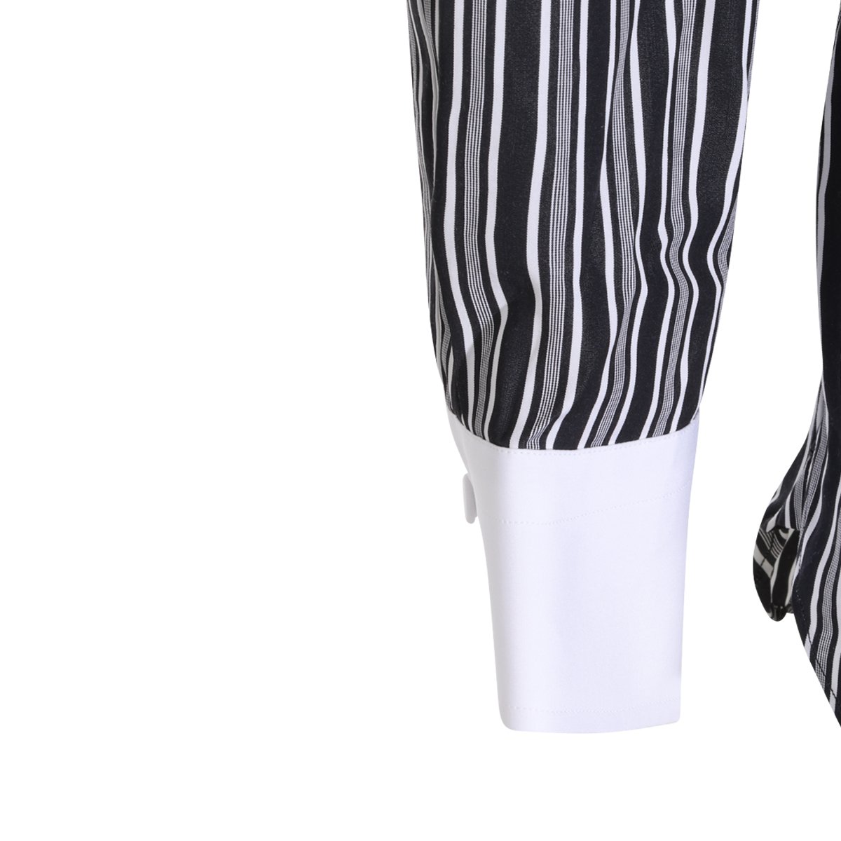 Tom Ford Vertical Striped Formal Shirt with Contrasting White Collar Grijs