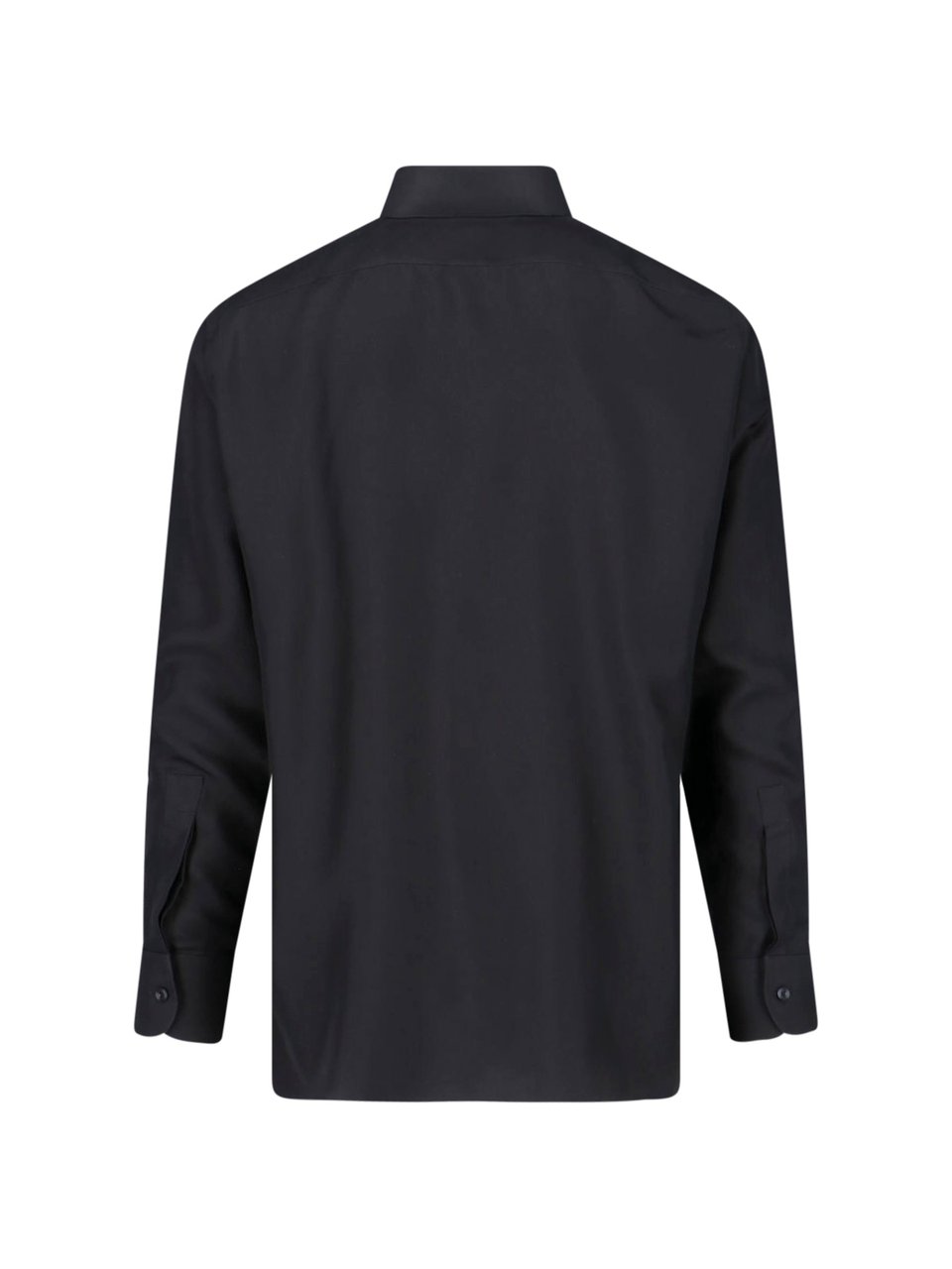 Tom Ford Black Classic Collar Silk Blend Shirt Zwart