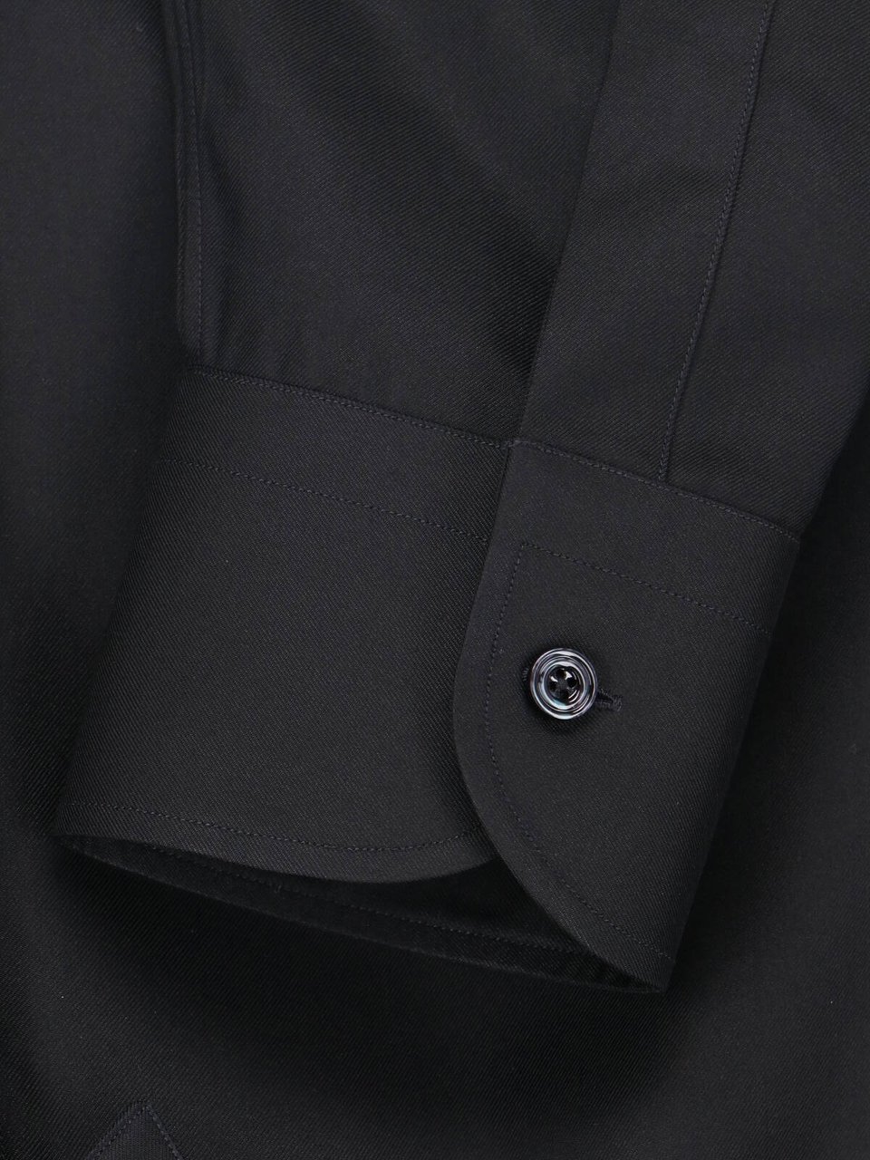 Tom Ford Black Classic Collar Silk Blend Shirt Zwart