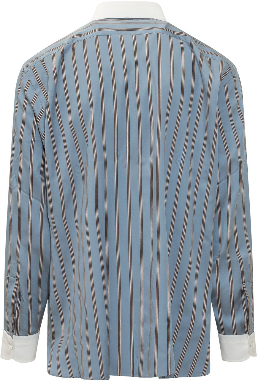 Tom Ford Camicia a Righe con Colletto Classico Blauw