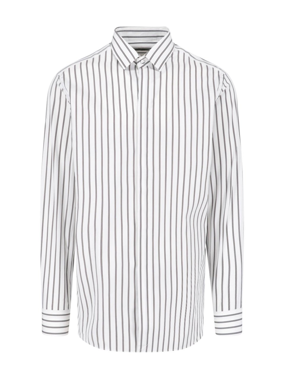 Tom Ford Vertical Striped Casual Shirt with Pointed Collar Wit