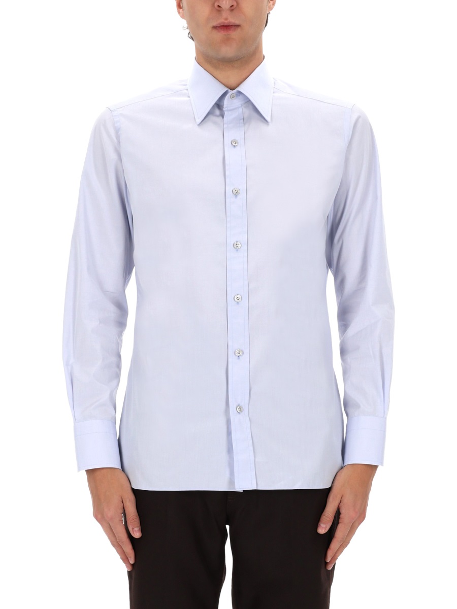 Tom Ford Slim Fit Formal Cotton Shirt Wit