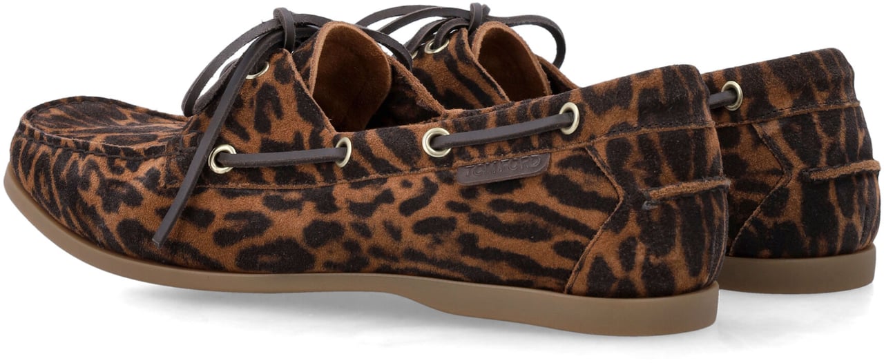 Tom Ford Robin Boat Shoes Brown Whisey Ocelot Dierenprint