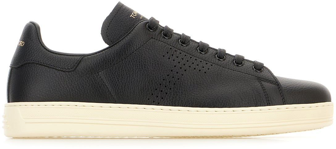 Tom Ford Tom Ford Black leather Warwick sneakers Zwart