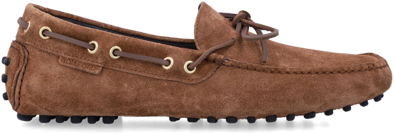 Tom Ford Suede Rod Driver Dark Wisky Zwart