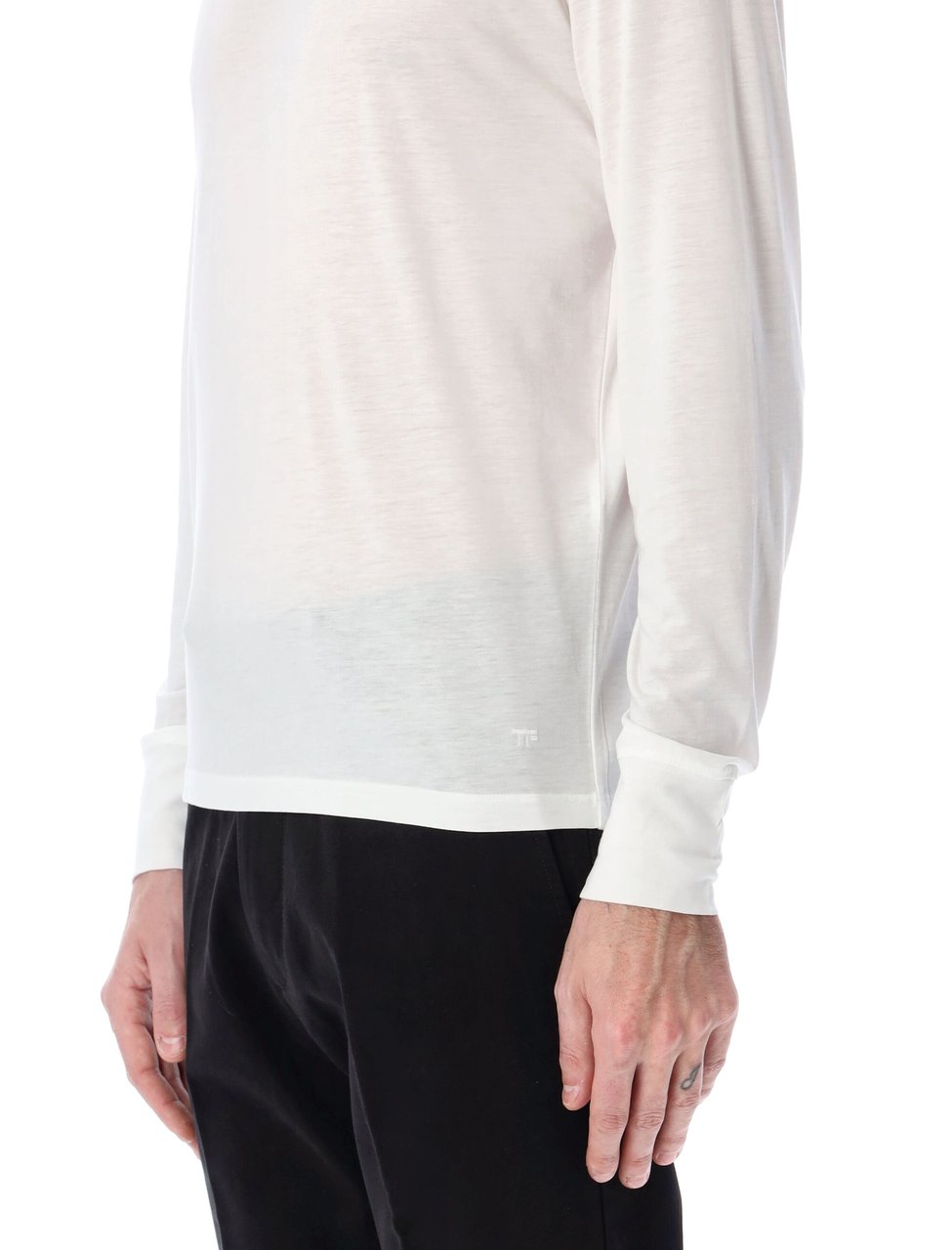 Tom Ford Tshirt Ls Bianco Wit