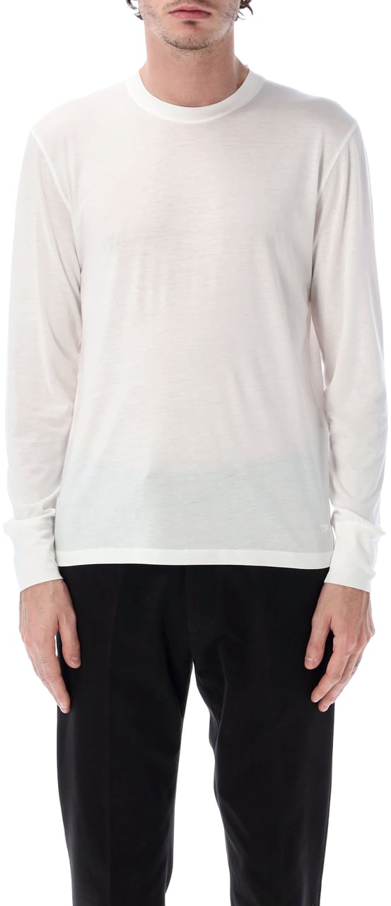 Tom Ford Tshirt Ls Bianco Wit