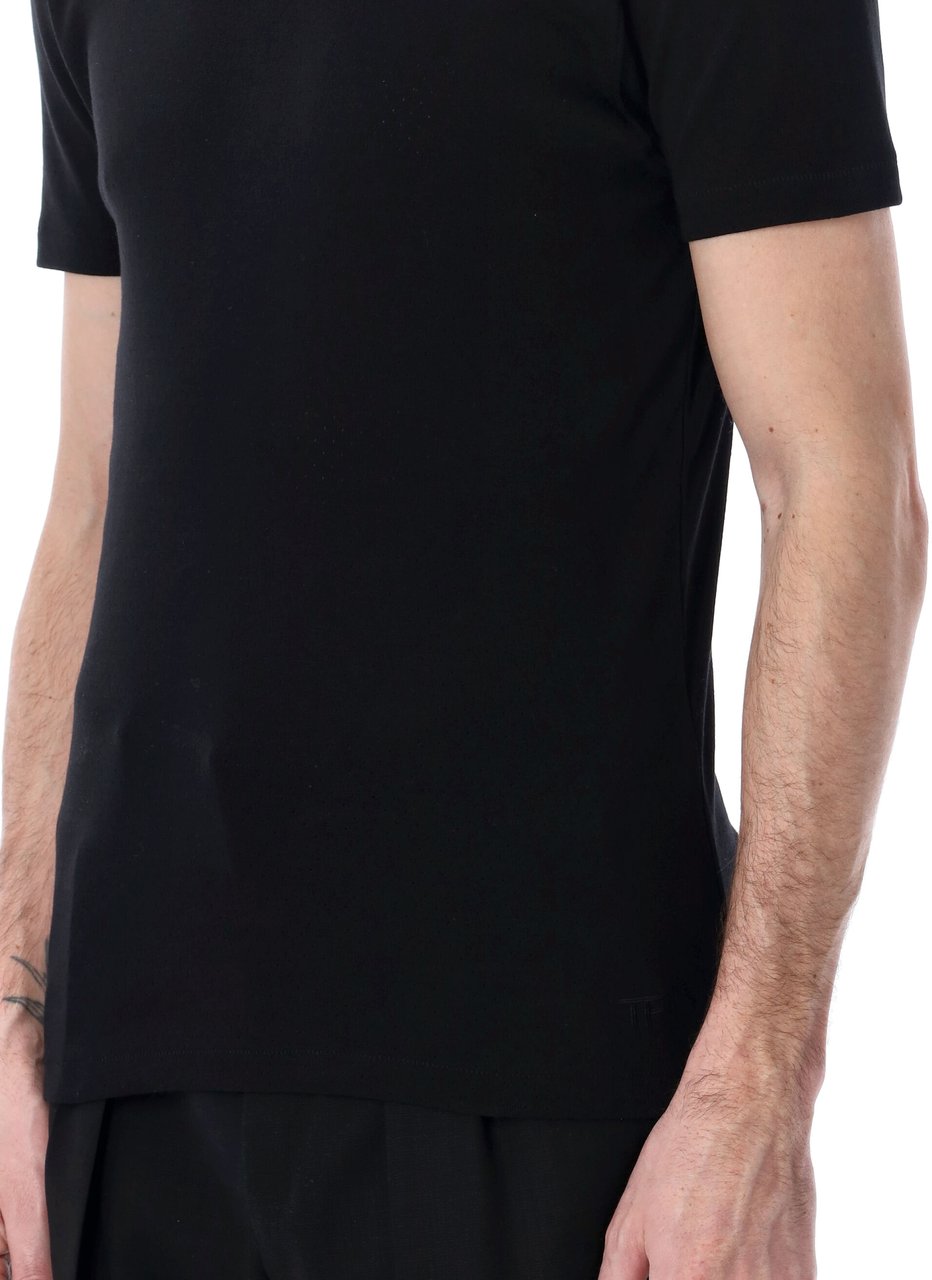 Tom Ford Tom Ford perforated cotton T-shirt Zwart