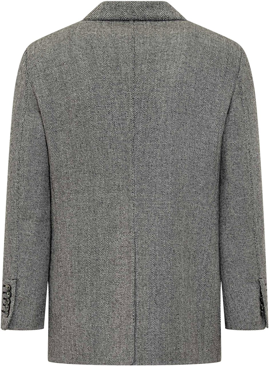 Tom Ford Giacca Grigia in Lana con Motivo Chevron Tom Ford Zwart