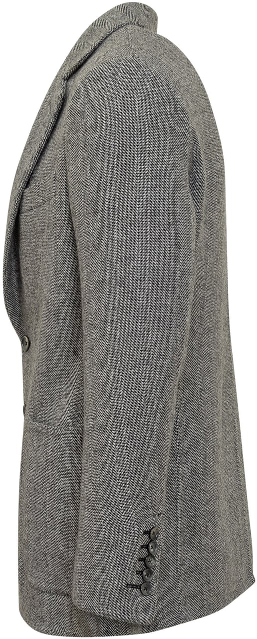 Tom Ford Giacca Grigia in Lana con Motivo Chevron Tom Ford Zwart