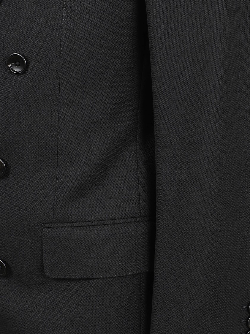 Tom Ford Peak Lapel Double-Breasted Wool Jacket Zwart