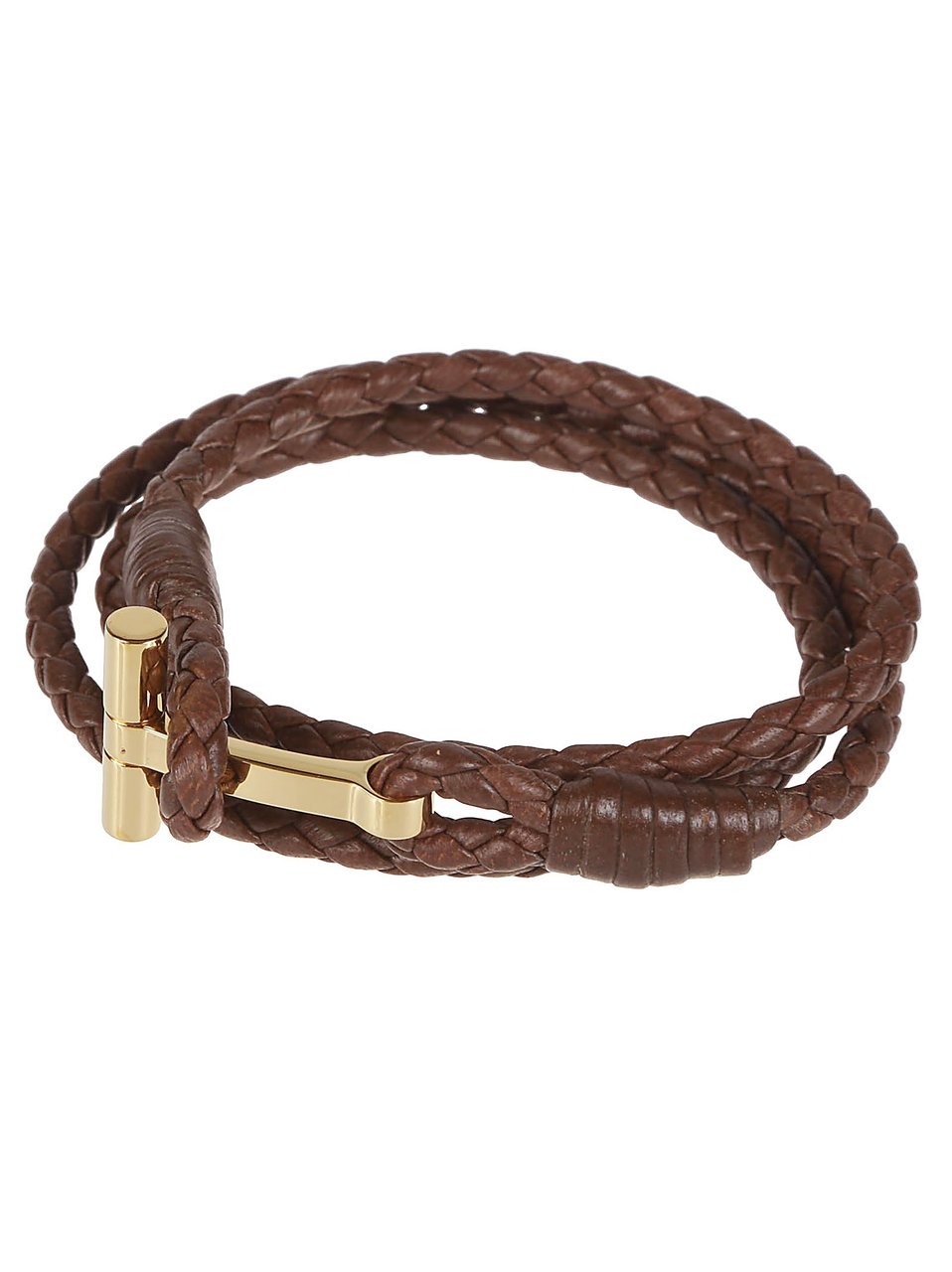 Tom Ford T Wrap Woven Bracelet Brown Bruin