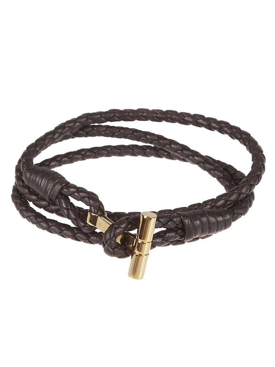 Tom Ford T Wrap Woven Bracelet Brown Bruin