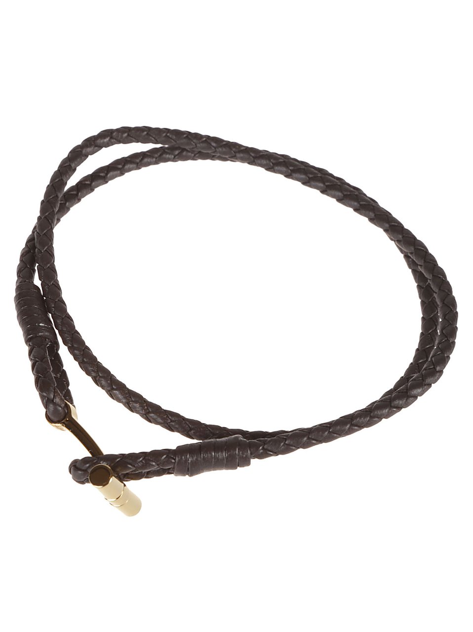 Tom Ford T Wrap Woven Bracelet Brown Bruin