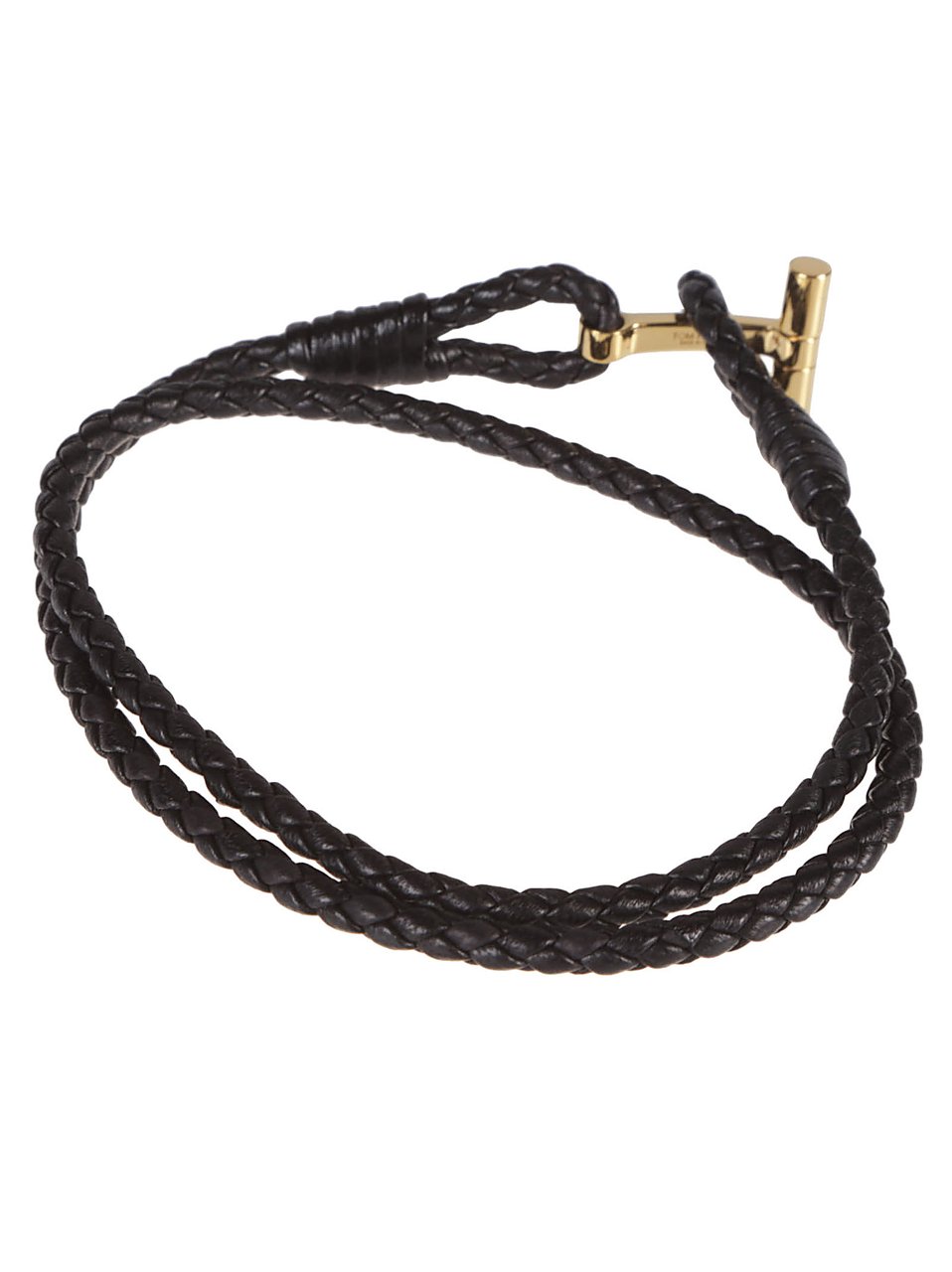 Tom Ford T Wrap Woven Bracelet Black Zwart