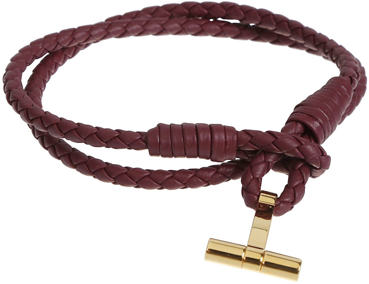 Tom Ford T Wrap Woven Bracelet Brown Bruin