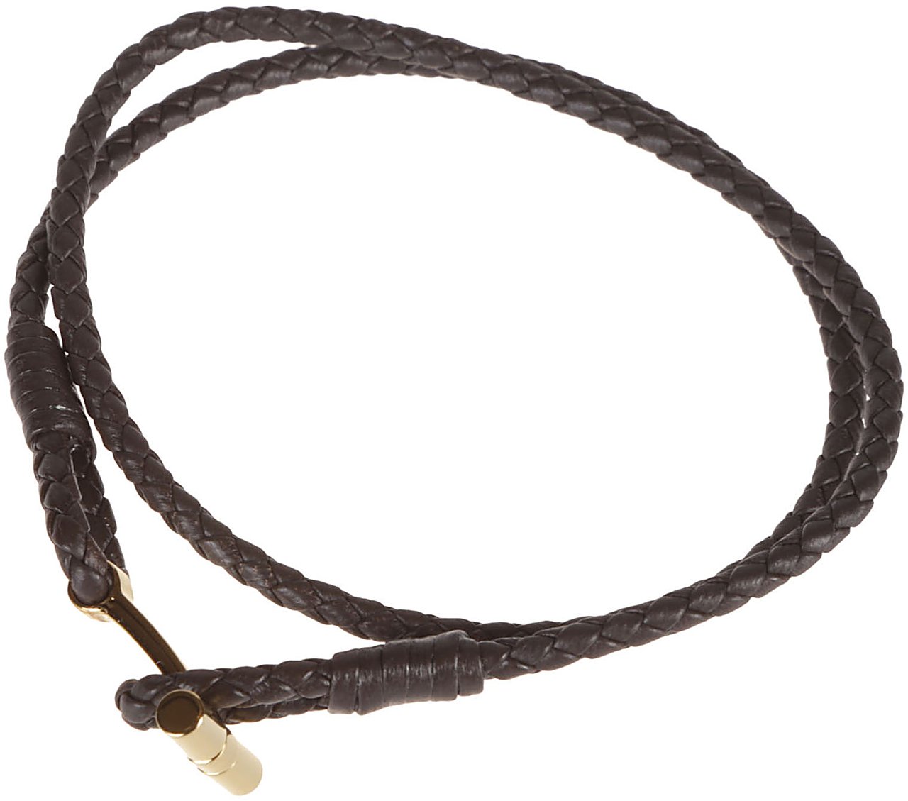 Tom Ford T Wrap Woven Bracelet Brown Bruin
